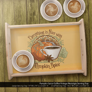 Pumpkin Spice Coffee Vintage Nostalgia  Serving Tray