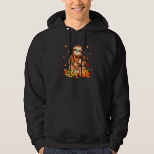 Pumpkin Spice Cute Baby Sloth Fall Autumn Thanksgi Hoodie