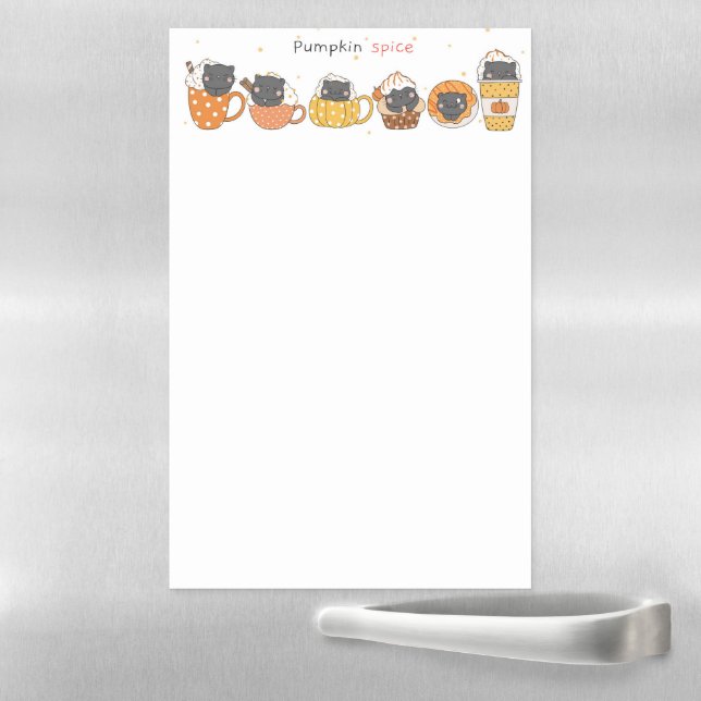 Pumpkin Spice Cute Kittens  Magnetic Dry Erase Sheet (In Situ)