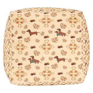 Pumpkin Spice Dachshund Nice Pouf