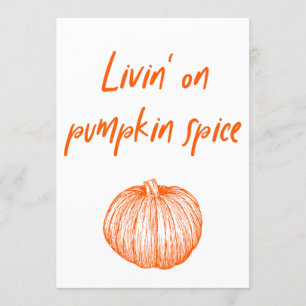 Pumpkin Spice Delicious Autumn Kawaii Word Art Invitation