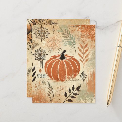Pumpkin Spice Distressed Ink Fall Scrapbook Paper