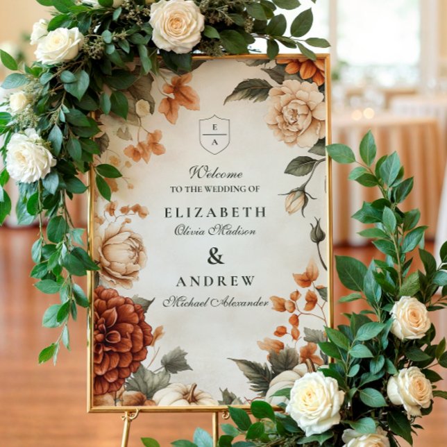 Pumpkin Spice Elegance Wedding Foam Board (Creator Uploaded)
