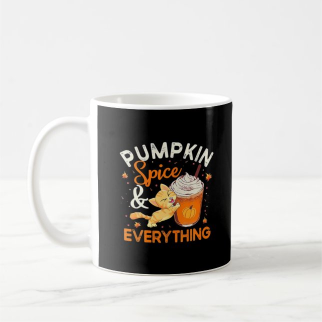 Pumpkin Spice Everything Cat Lover Classic Coffee Mug (Left)