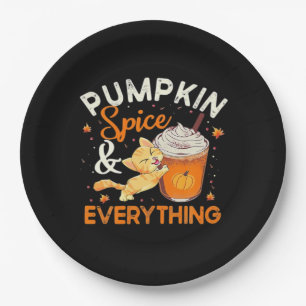 Pumpkin Spice Everything Cat Lover Classic Paper Plates
