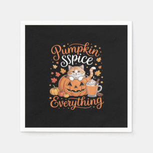 Pumpkin Spice Everything Cat Lover Cute Autumn Fal Napkins