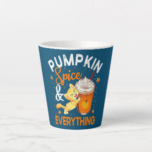 Pumpkin Spice Everything Cat Lover Cute Autumn Latte Mug