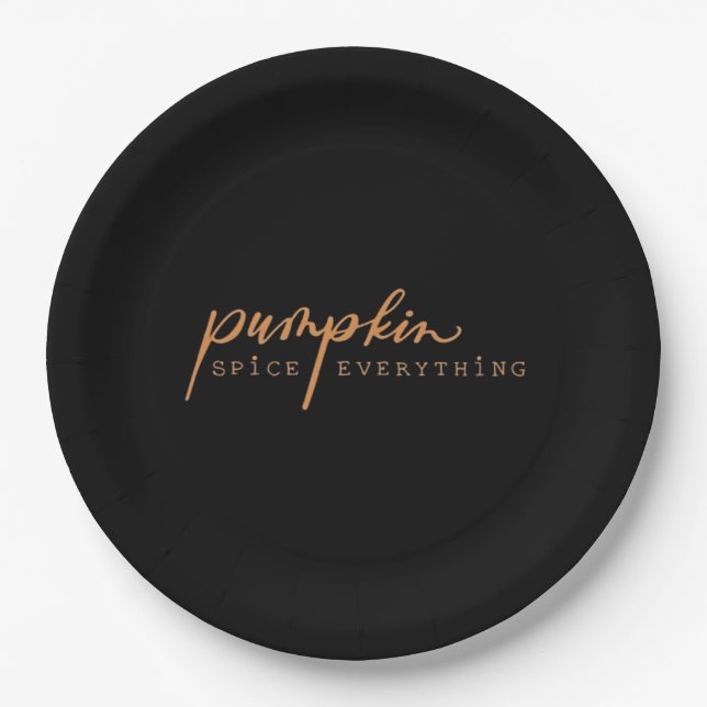 Pumpkin Spice Everything Essential Funny & Viral D Paper Plates (Front)