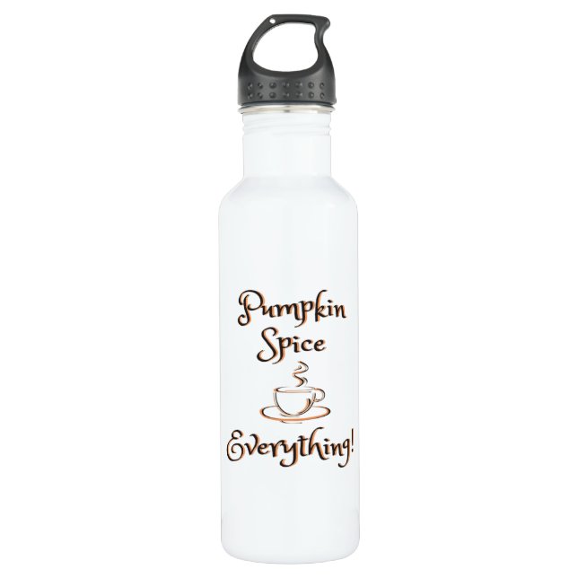 Pumpkin Spice Everything Fall Autumn Coffee Latte Stainless Steel Water Bottle (Front)
