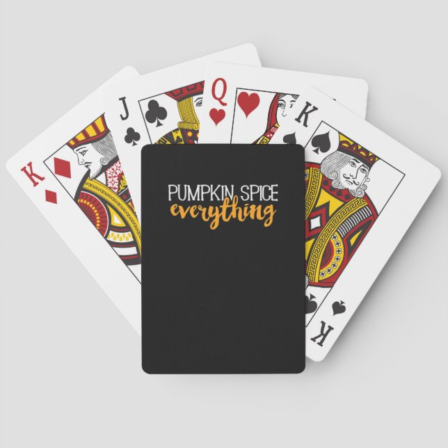 Pumpkin Spice Everything Fall Autumn Season Essent Poker Cards (Back)