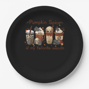Pumpkin Spice Everything Is My Favorite Season Gra Paper Plates