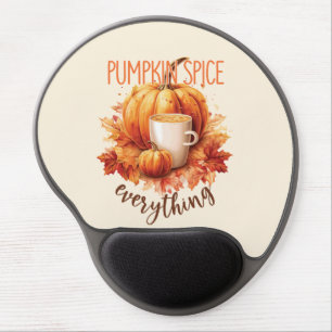 Pumpkin Spice Everything – Latte & Autumn Foliage Gel Mouse Pad