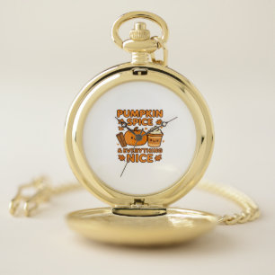 Pumpkin Spice & Everything Nice – Cozy Autumn Fall Pocket Watch