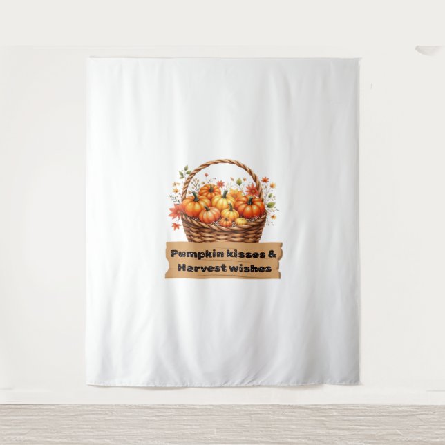 Pumpkin Spice & Everything Nice – Cozy Autumn Fall Tapestry (Front)
