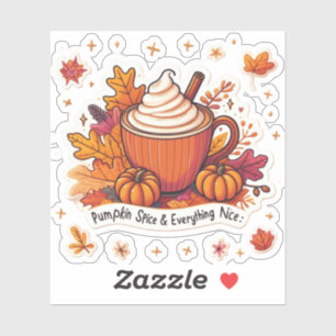 Pumpkin Spice & Everything Nice Cozy Fall Vinyl Sticker
