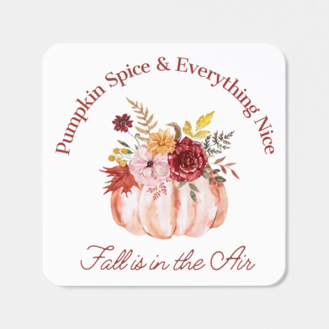 pumpkin spice & everything nice, fall autumn  square sticker (Single)