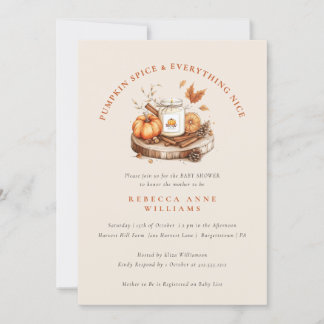 Pumpkin Spice & Everything Nice – Fall Baby Shower Invitation
