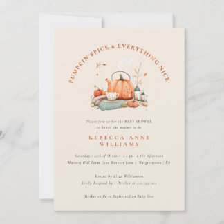 Pumpkin Spice & Everything Nice – Fall Baby Shower Invitation