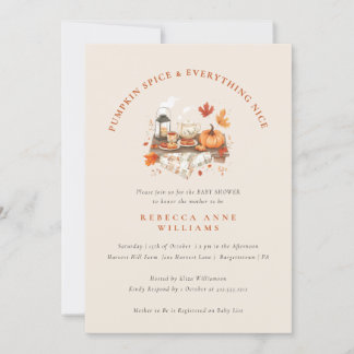 Pumpkin Spice & Everything Nice – Fall Baby Shower Invitation