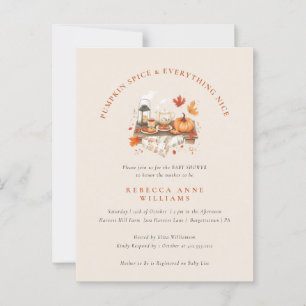 Pumpkin Spice & Everything Nice – Fall Baby Shower Postcard