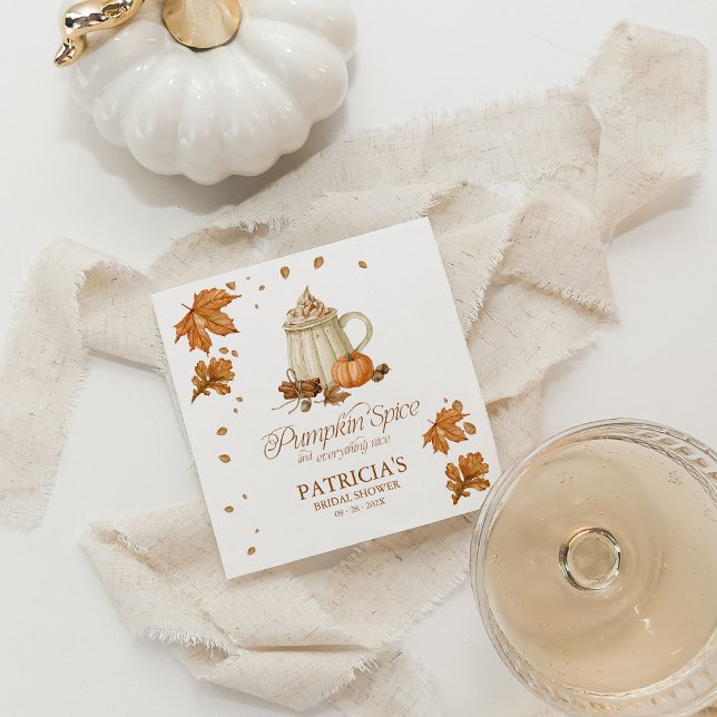 Pumpkin Spice & Everything Nice Fall Bridal Shower Napkins (Creator Uploaded)
