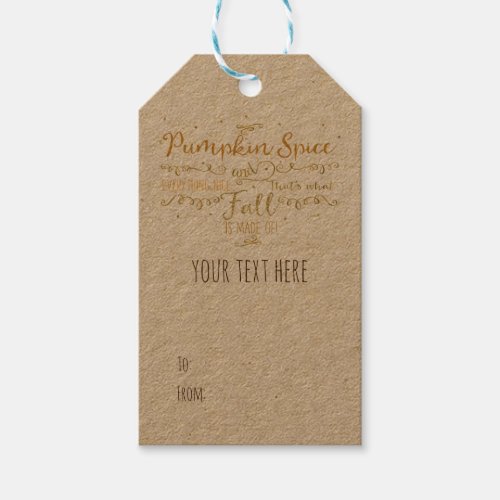 Pumpkin Spice  Everything Nice Fall Gift Tags