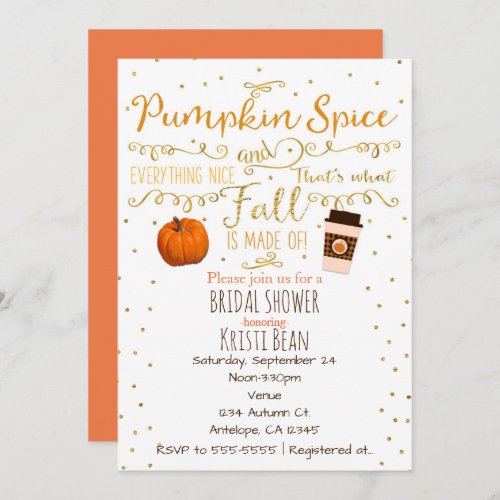 Pumpkin Spice  Everything Nice Fall Invitations