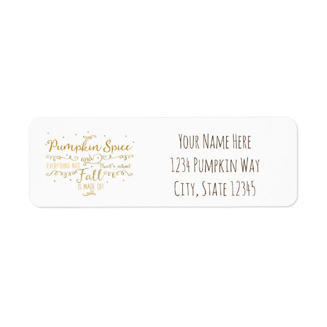 Pumpkin Spice & Everything Nice Fall Label (Front)
