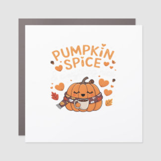 Pumpkin Spice & Everything Nice - Fall Vibes Art Car Magnet