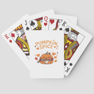 Pumpkin Spice & Everything Nice - Fall Vibes Art Poker Cards