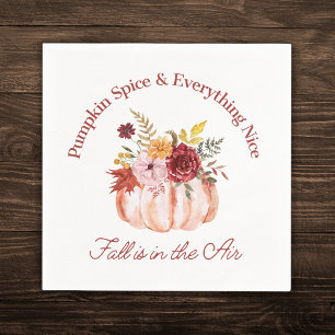 Pumpkin Spice & Everything Nice Floral Fall Napkins