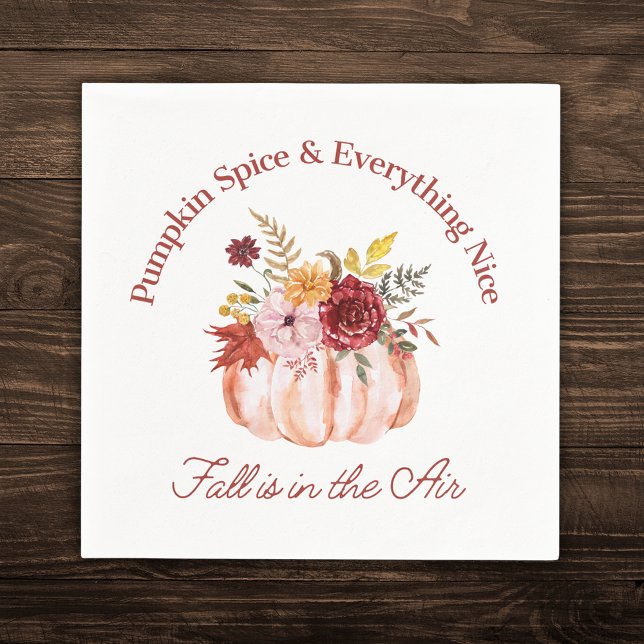 Pumpkin Spice & Everything Nice Floral Fall Napkins (Creator Uploaded)
