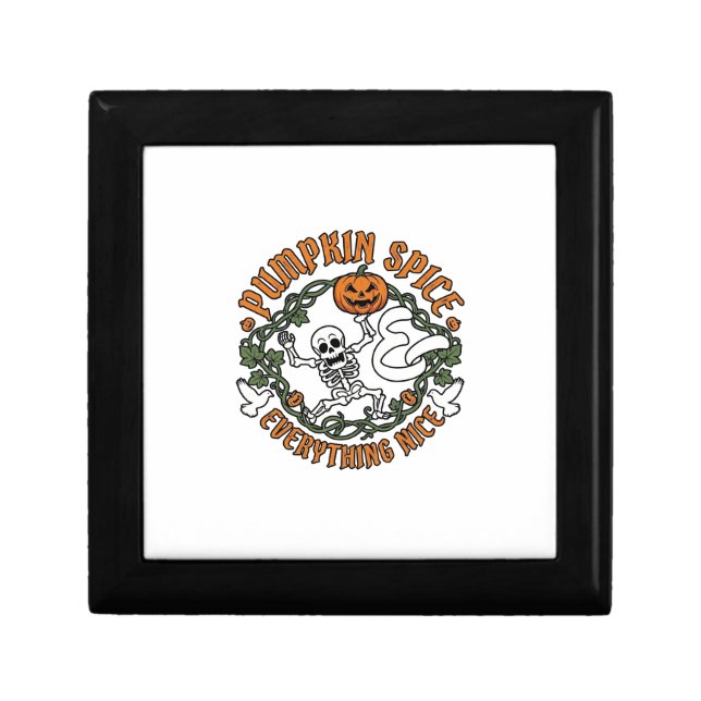 Pumpkin Spice Everything Nice Halloween Skeleton V Gift Box (Front)
