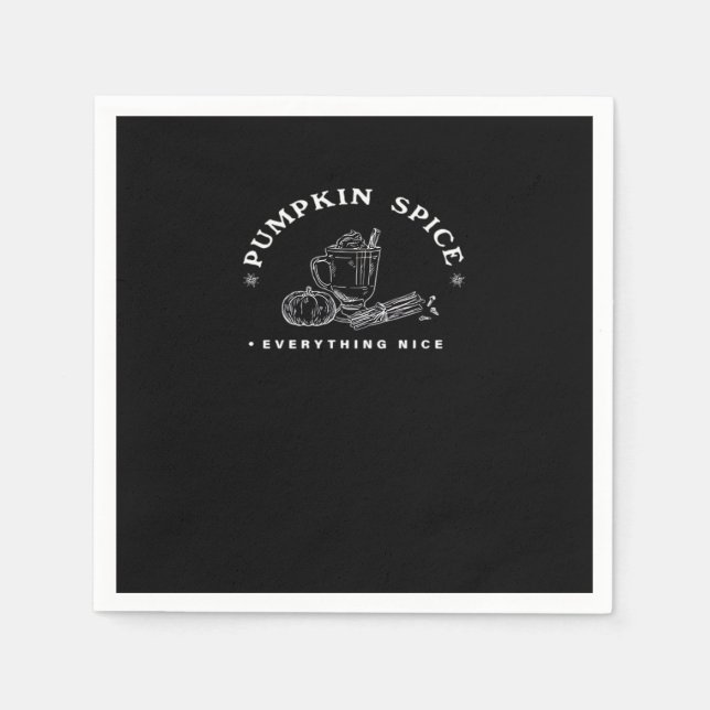 Pumpkin Spice, Everything Nice. Retro Design White Napkins (Front)