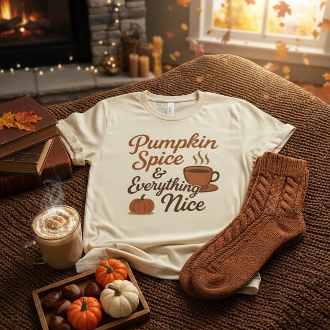 Pumpkin Spice & Everything Nice Retro Fall T-Shirt (Creator Uploaded)
