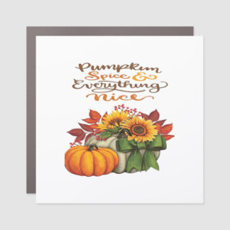 Pumpkin Spice & Everything Nice Slogan Vibes Car Magnet