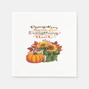 Pumpkin Spice & Everything Nice Slogan Vibes Napkins