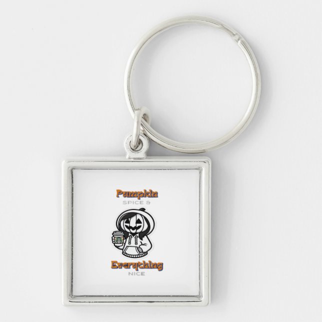 Pumpkin Spice & Everything Nice Sloth Vibes Keychain (Front)