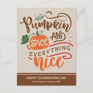 Pumpkin Spice & Everything Nice Thanksgiving Card