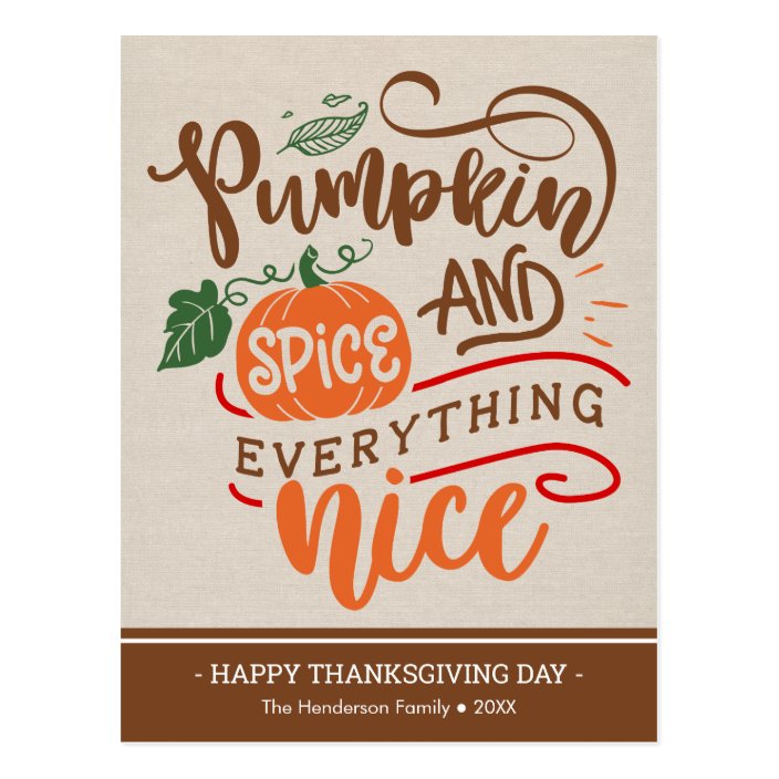 Pumpkin Spice & Everything Nice Thanksgiving Card