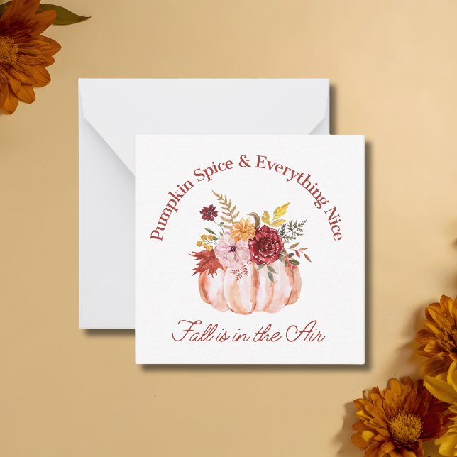 pumpkin spice & everything nice, thanksgiving cute note card (Creator Uploaded)