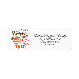 Pumpkin Spice & Everything Nice Thanksgiving Label