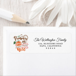 Pumpkin Spice & Everything Nice Thanksgiving Label