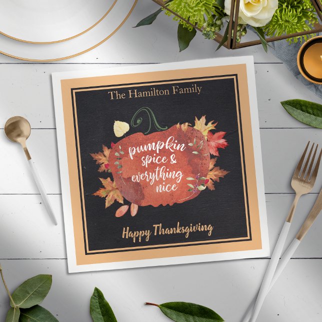 Pumpkin Spice & Everything Nice Thanksgiving Napkins (Creator Uploaded)