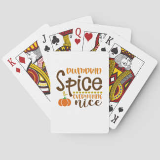 Pumpkin Spice & Everything Nice Trend Slogan & Quo Poker Cards
