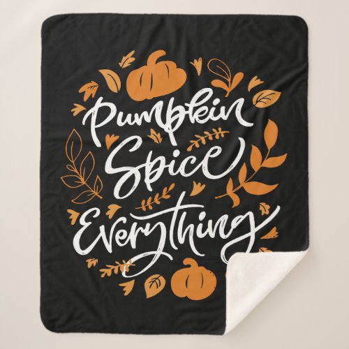 Pumpkin Spice Everything Sherpa Blanket