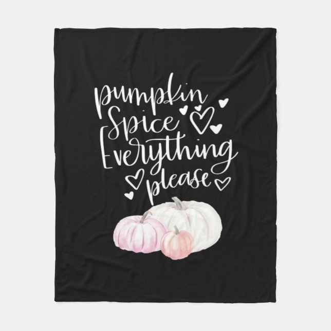 Pumpkin Spice Everything Sloth Halloween Fleece Blanket (Front)