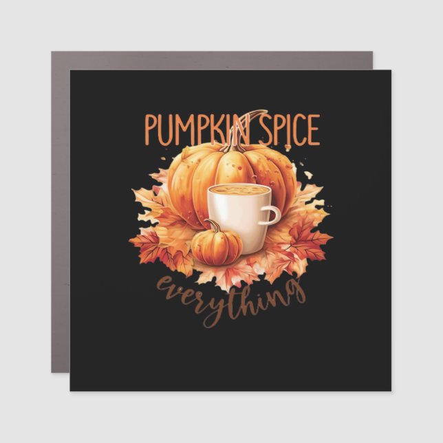 Pumpkin Spice Everything Word Art Car Magnet (Front)
