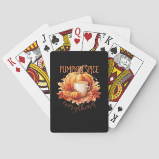 Pumpkin Spice Everything Word Art Poker Cards