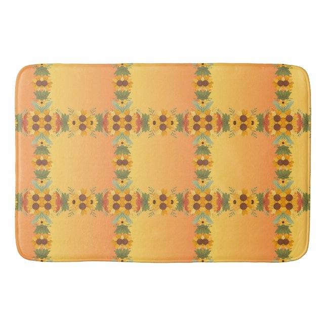 Pumpkin Spice Fall Autumn Harvest Thanksgiving  Bath Mat (Front)